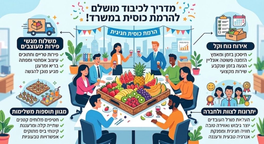 כיבוד להרמת כוסית במשרד